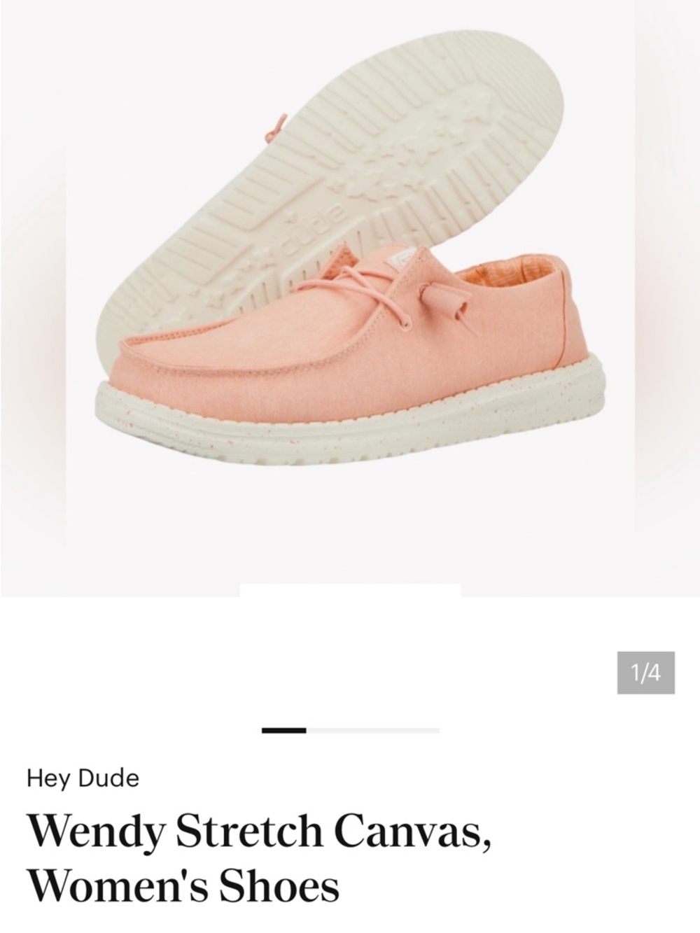 Hey Dude Peach Canvas Slip-On Shoes